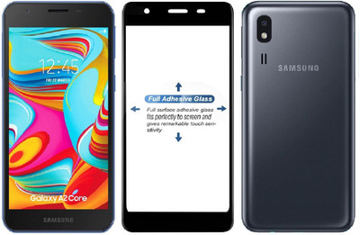 Mobizworld Edge To Edge Tempered Glass for Samsung Galaxy A2 Core(Pack of 1)