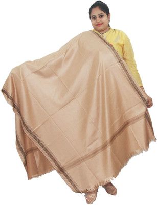 Vrinde Wool Solid Women Shawl(Beige)