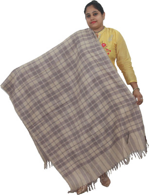 Vrinde Wool Checkered Women, Men Shawl(Multicolor)
