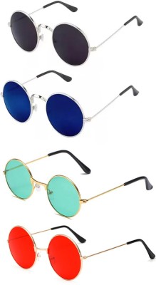 SRPM Round Sunglasses(For Men & Women, Black, Green, Blue, Red)