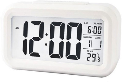 Techobucks Digital White Clock