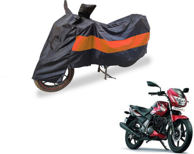 Auto Hub Two Wheeler Cover for TVS(Flame SR125, Black, Orange)