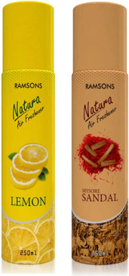 RAMSONS Lemon And Sandal Spray Lemon And Sandal Air Freshener 250ml Each (Pack Of 2)(2 x 250 ml)