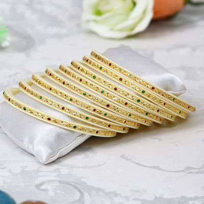 Barrfy Collections Plastic Gold-plated Bangle Set(Pack of 8)