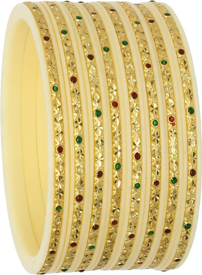 Barrfy Collections Plastic Gold-plated Bangle Set(Pack of 8)