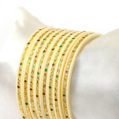 Barrfy Collections Plastic Gold-plated Bangle Set(Pack of 8)
