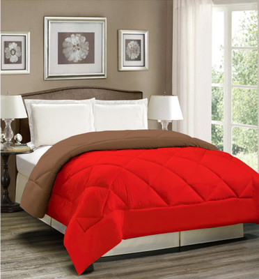 AVI Solid Single Comforter for  Heavy Winter(Polyester, Brown-Red)