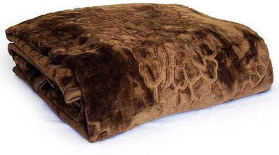 Indcrown Self Design Single AC Blanket for  AC Room(Microfiber, Brown)