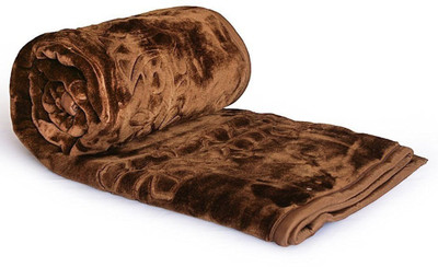 Indcrown Self Design Single AC Blanket for  AC Room(Microfiber, Brown)