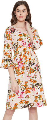 FORELEVY Women A-line Pink Knee Length Dress