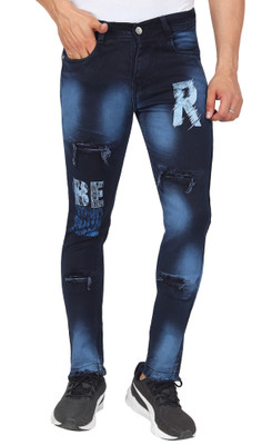 Aarzu Style Slim Men Dark Blue Jeans