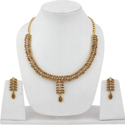 Bhana Jewells Alloy Gold-plated White, Bronze Jewellery Set(Pack of 1)