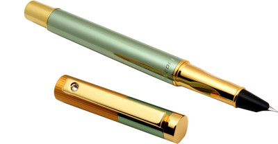 Ledos Luoshi 3207 Apple Green & Gold Mirror Hooded Fine Nib Fountain Pen