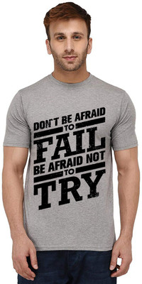 Aseria Graphic Print Men Round Neck Grey T-Shirt