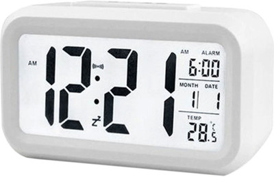 Techobucks Digital White Clock