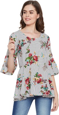 FORELEVY Casual Bell Sleeve Printed Women Multicolor Top