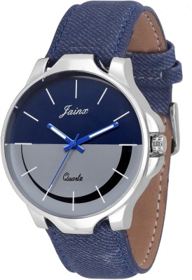 JAINX Multicolor Dial Denim Blue Leather Strap Analog Watch  - For Men