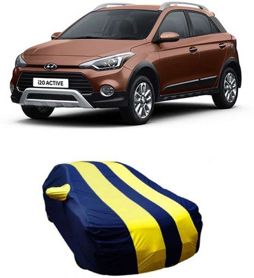 DgTrendz Car Cover For Hyundai i20 Active (With Mirror Pockets)(Yellow, Blue)