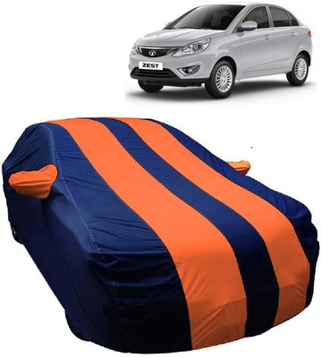 DgTrendz Car Cover For Tata Zest (With Mirror Pockets)(Orange, Blue)