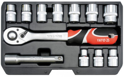 YATO YT-38671 Socket Set 1/2Inch A professional tool kit that has been developed to meet the needs of specialized car and mechanical services Socket Set(Pack of 12)