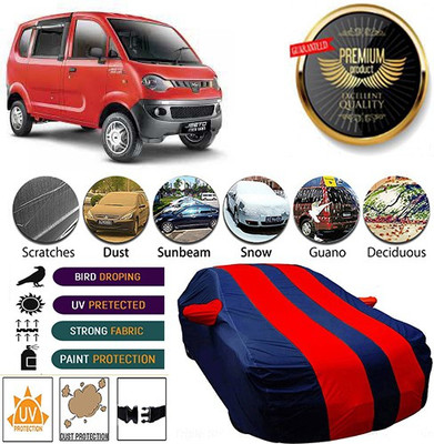 MotohunK Car Cover For Mahindra Jeeto (With Mirror Pockets)(Red, Blue)