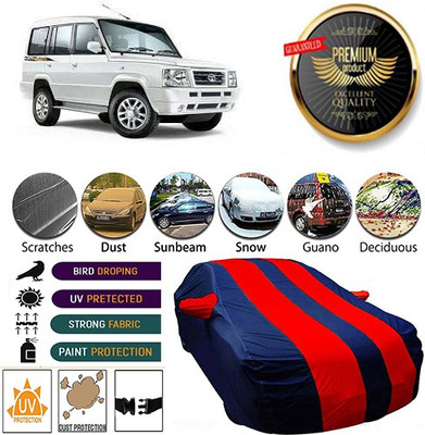 MotohunK Car Cover For Tata Sumo Gold (With Mirror Pockets)(Red, Blue)