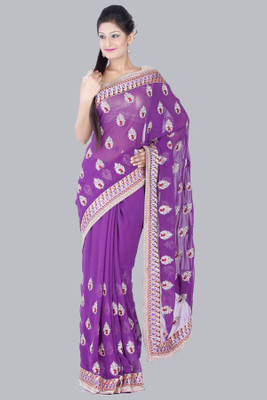 77% OFF on Chhabra 555 Embroidered Fashion Cotton Blend, Poly Silk Saree(Purple) 77% OFF on Chhabra 555 Embroidered Fashion Cotton Blend, Poly Silk Saree(Purple)