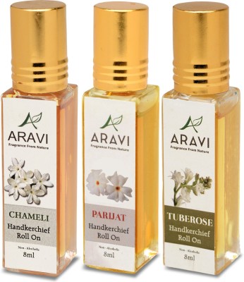 Aravi Fragrance From Nature ARAVI_ROLL_CHAME_PARI_T_ROSE_PO3 Floral Attar(Chameli, Natural, Tuberose/Rajniganda)