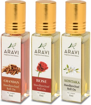 Aravi Fragrance From Nature ARAVI_ROLL_CHAN_ROSE_SONT_PO3 Floral Attar(Sandalwood, Rose, Natural)