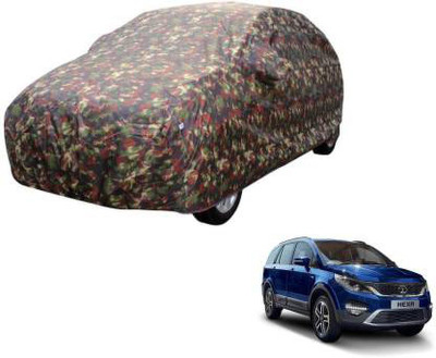 BS AUTO Car Cover For Tata Hexa (With Mirror Pockets)(Green, Yellow)