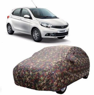 BS AUTO Car Cover For Tata Tiago (With Mirror Pockets)(Green, Yellow)