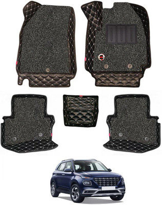 elegant Leatherite 7D Mat For  Hyundai Venue(Black, White)