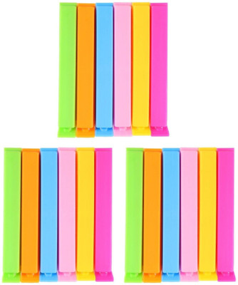 KitchenFest Pack of 18 Small, Medium, Large Plastic BPA Free Plastic Bag Sealing Clips(Set of 18, Multicolor)