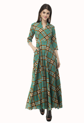 Rudraaksha Women Maxi Green Dress