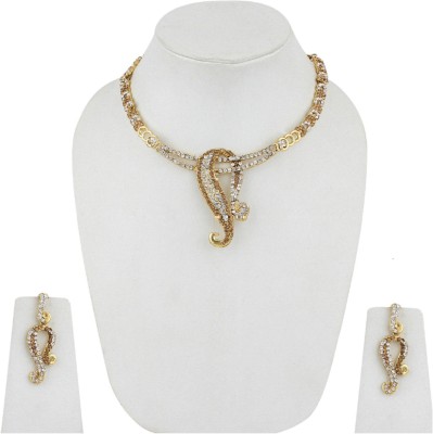 Bhana Jewells Alloy Gold-plated Gold, White, Bronze Jewellery Set(Pack of 1)