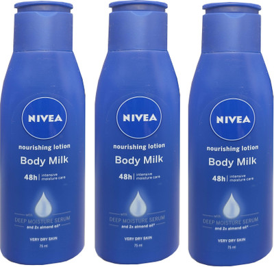 NIVEA Nourishing Lotion Body Milk 75ml *3(225 ml)