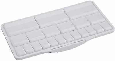 ANMOL ART & FRAMES Acrylic 21 Paint Wells Palettes  with Lid(Set of 1, White)
