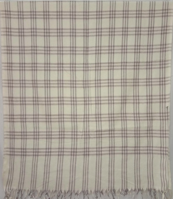 PASHTUSHS Wool Self Design Women, Men Shawl(White)