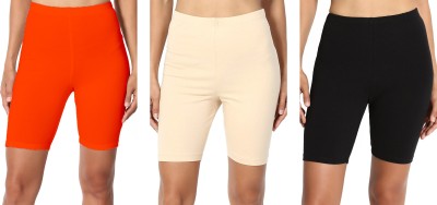 Lili Solid Women Black, Orange, Beige Running Shorts