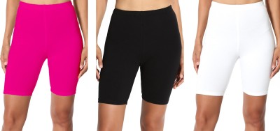 Lili Solid Women White, Pink, Black Running Shorts