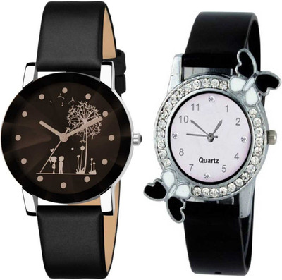 Rd ytr DS-508 New Design Analog Watch Black Dial Prism Glass Black Leather Strap Analog DS-508 New Design - For woman DS-508 Analog Watch - For Girls