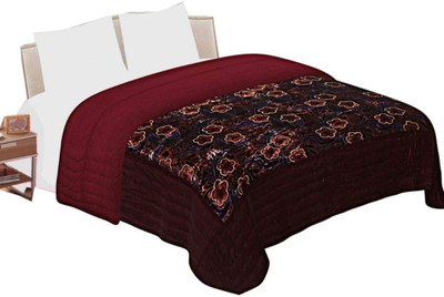 V.R.ENTERPRISES Abstract Double AC Blanket for  AC Room(Microfiber, Maroon)