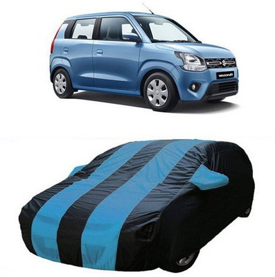 AAMANG Car Cover For Maruti Suzuki WagonR (With Mirror Pockets)(Blue, Black)