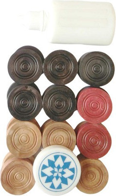 ONEX 1 Striker And 24 Carrom Coins 1 Striker with Carrom Powder Carrom Pawns(Pack of 24)