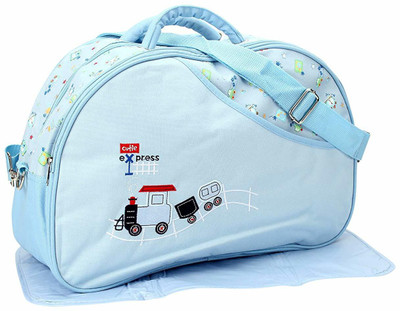 Trendy Dukaan Diaper Changing Multi Compartment (Printed Blue, Medium) Diaper bag(Blue)