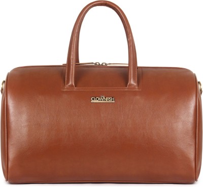 The CLOWNFISH Vintage 33 liters Faux Leather Duffel Travel Bag (Caramel) Duffel Without Wheels