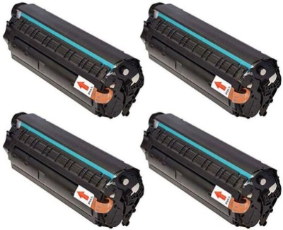 globe 12A / Q2612A Toner Cartridge - HP Compatible For Use in Laserjet 1010, 1012, 1015, 1018, 1020, 1022, 1022n, M1005 , M1319f, 3015, 3020 AIO, 3030 AIO, 3050 AIO, 3050z AIO, 3052 AIO, 3055 - Pack of 4 Single Color Ink Toner (Black) Black Ink Toner