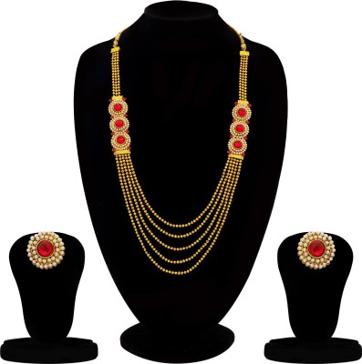 Sukkhi Alloy Gold-plated Red Jewellery Set(Pack of 1)