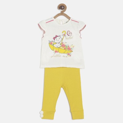 MINI KLUB Girls Casual T-shirt Pyjama(Yellow)