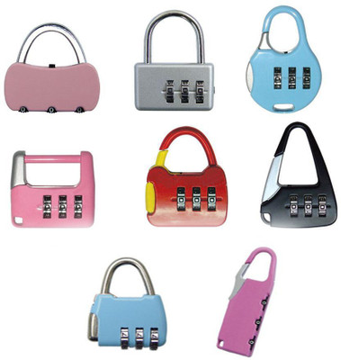 VK MART 3 Digit Combination Pad Lock for Anti-Theft Door Bag Suitcase and set of 8 Combination Lock(Multicolor)